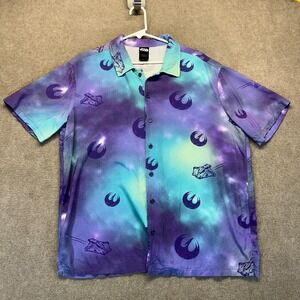 Star Wars Rebels Hawaiian Shirt Adult Large 100% Rayon Tie Dye Camp Ghost AOP
